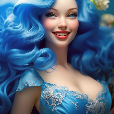 Фея с голубыми волосами