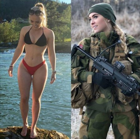 Красивые девушки в форме и без нее