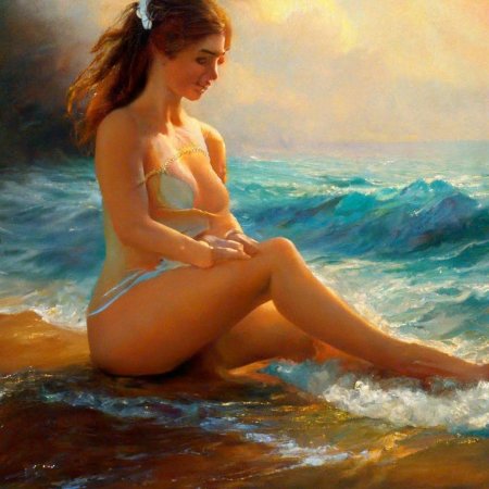 Голые женщины на берегу моря