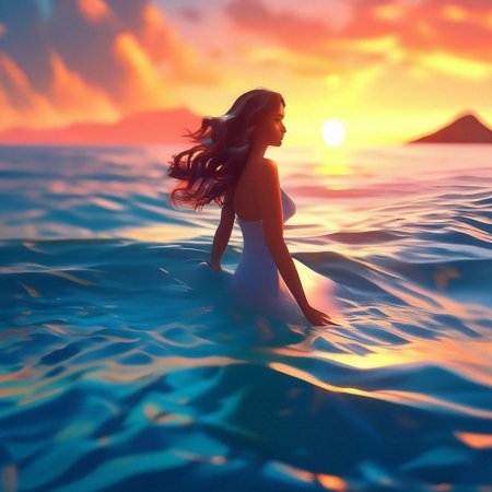 Лето море девушка