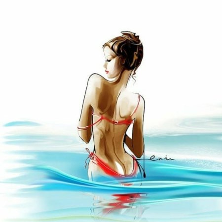 Девушка в купальнике рисунок