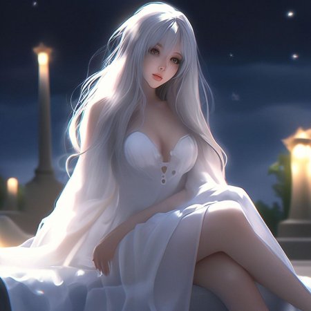 Девушка с белыми волосами