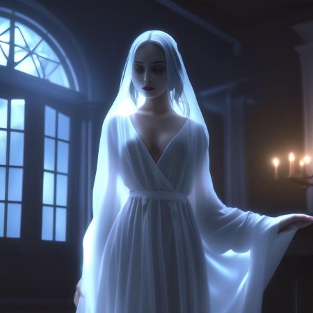 Женщина приведение в белом