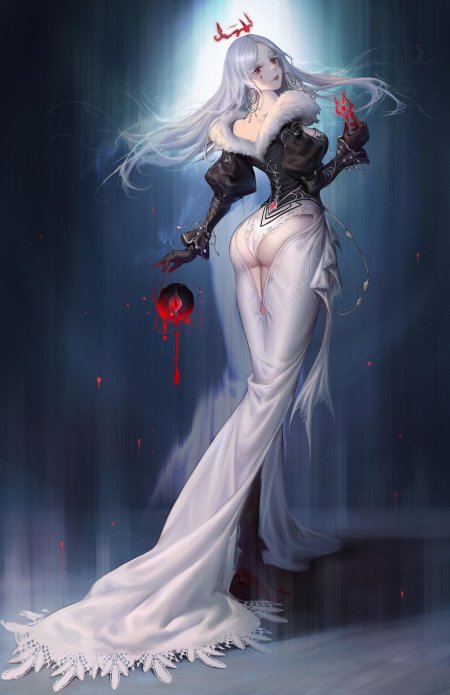 Вампирша с белыми волосами