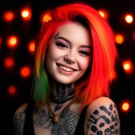 Девушка с розовыми волосами