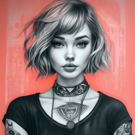 Девушка неформалка арт