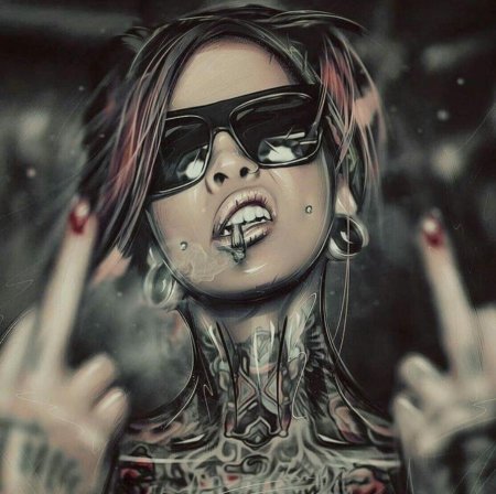 Татуированная девушка