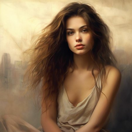 Девушка с распущенными волосами