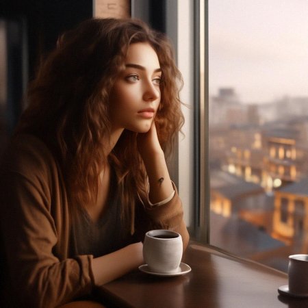 Задумчивая женщина