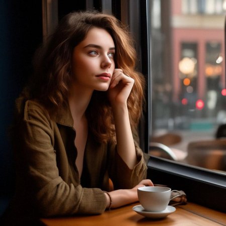 Девушка в кафе