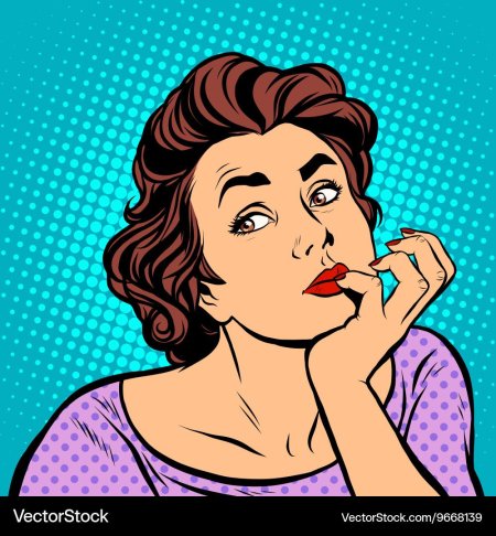 Задумчивая девушка поп арт