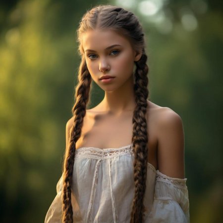 Девушка с длинной косой