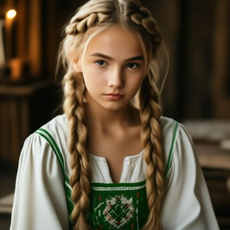 Русская девушка с косой