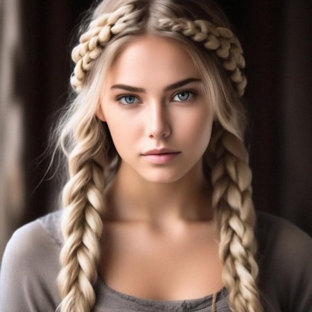 Девушка с косами
