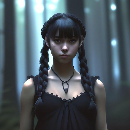 Девочка с двумя косичками