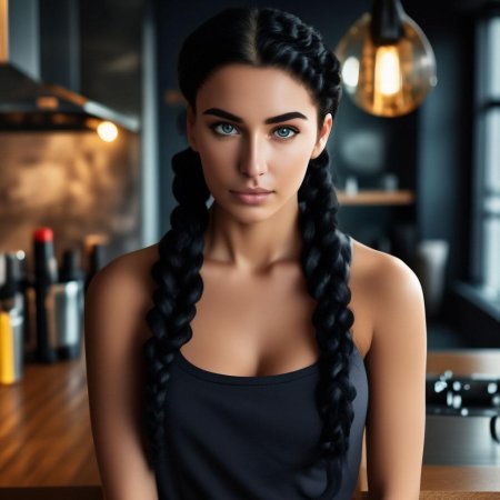 Красивая девушка с черными волосами