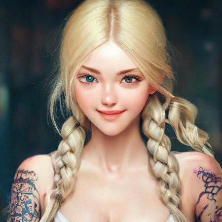 Блондинка длинные волосы