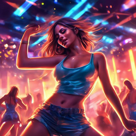 Девушка танцует в клубе