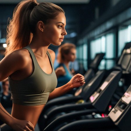 Красивая девушка в спортзале