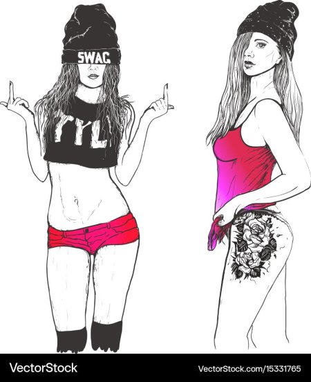 Рисунок девушка репер