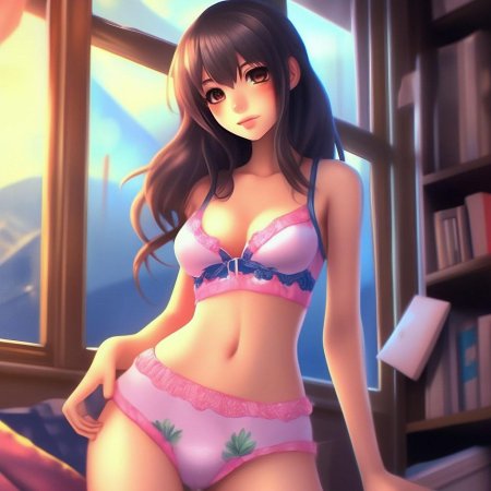 Аниме девушка в белье