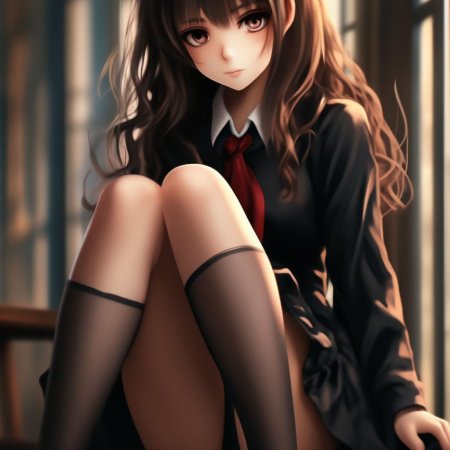 Аниме девочка в чулках