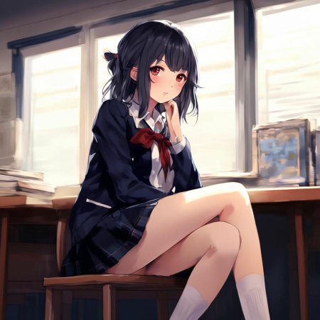 Аниме девушка в школьной форме