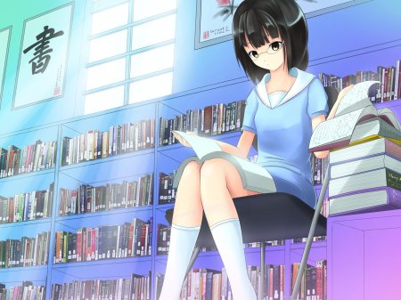 Аниме девушка с книгой
