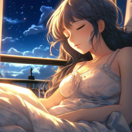 Спящая аниме девушка