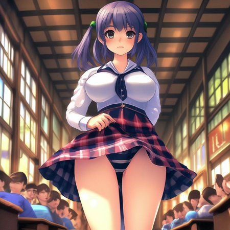 Короткая юбка аниме