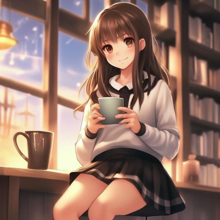 Аниме девушка с каштановыми волосами