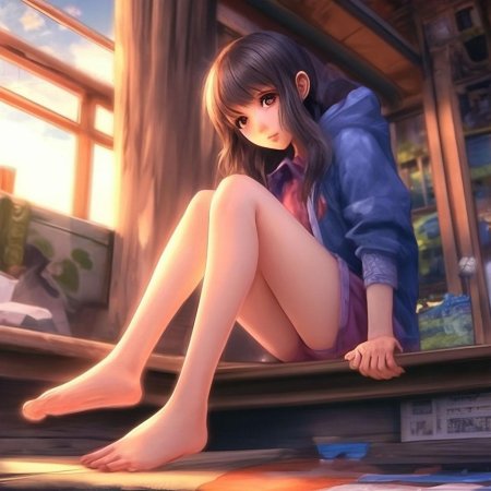 Аниме девушки босиком