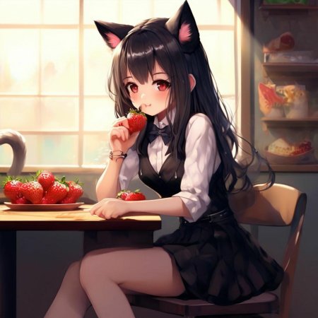 Аниме кошка девушка