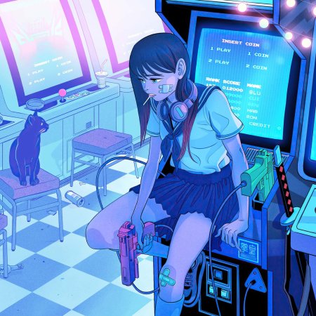 Аниме девушка за компьютером