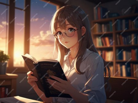 Девушка в библиотеке