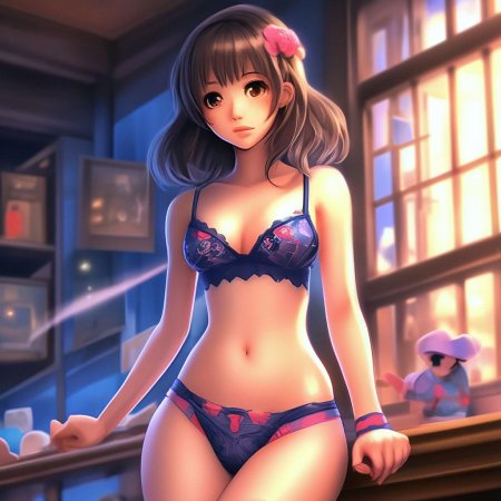 Девушка в нижнем белье аниме