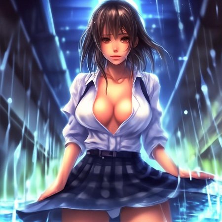 Аниме девушка с большими грудью