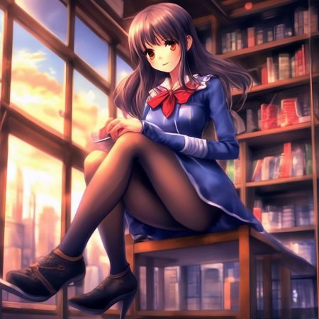 Аниме девушка в колготках