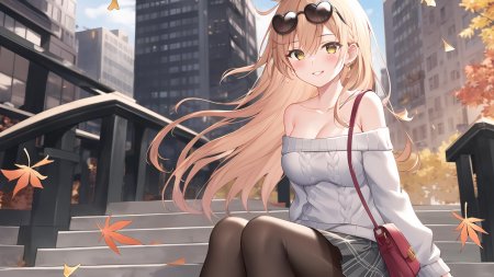 Аниме девочка блондинка в очках