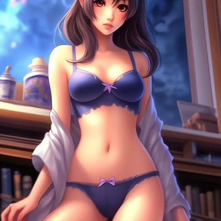 Девушка в нижнем белье аниме
