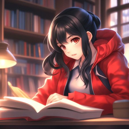 Аниме девушка с книгой