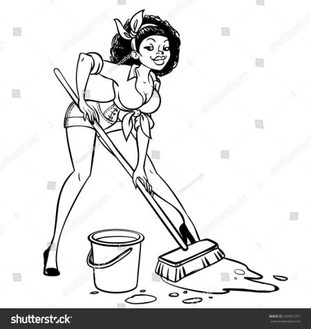 Женщина со шваброй