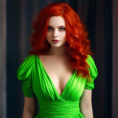 Рыжая девушка в платье