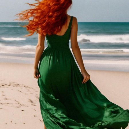 Девушка в зелёном платье