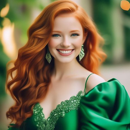 Рыжая зеленоглазая девушка