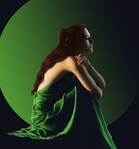 Девушка в зеленом платье