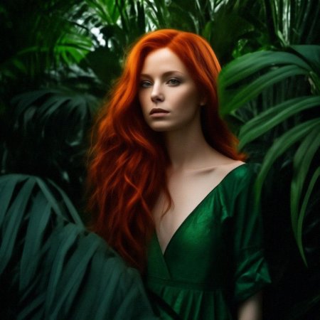 Девушка в зеленом платье