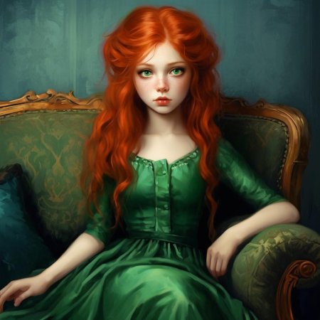 Рыжие длинные волосы