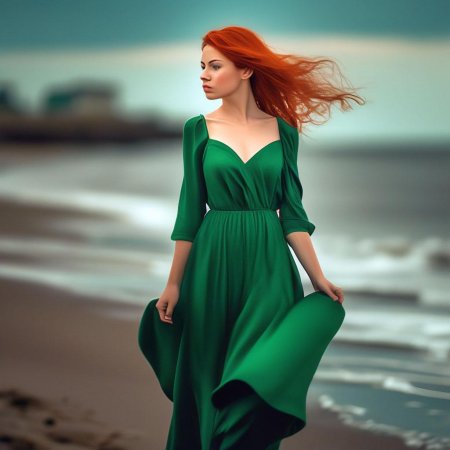 Зеленое платье в пол