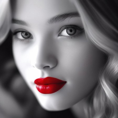 Девушка с красными губами